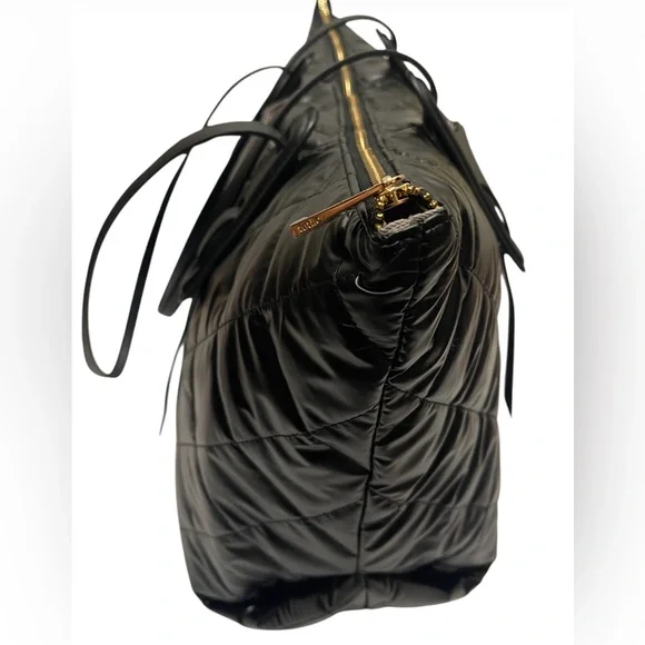 TUTILO QUILTED GRID TOTE BAG WATERPROOF SOFT HIGH CAPACITY WOMENS BLACK COLOR - Picture 6 of 12